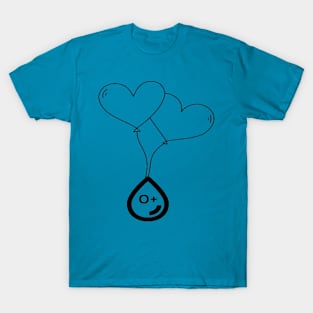 Heart with Blood Group O+ T-Shirt